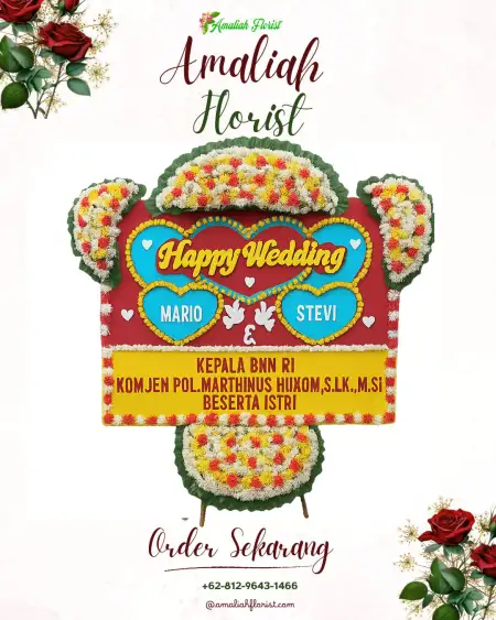 Papan Bunga Pernikahan Peucangpari
